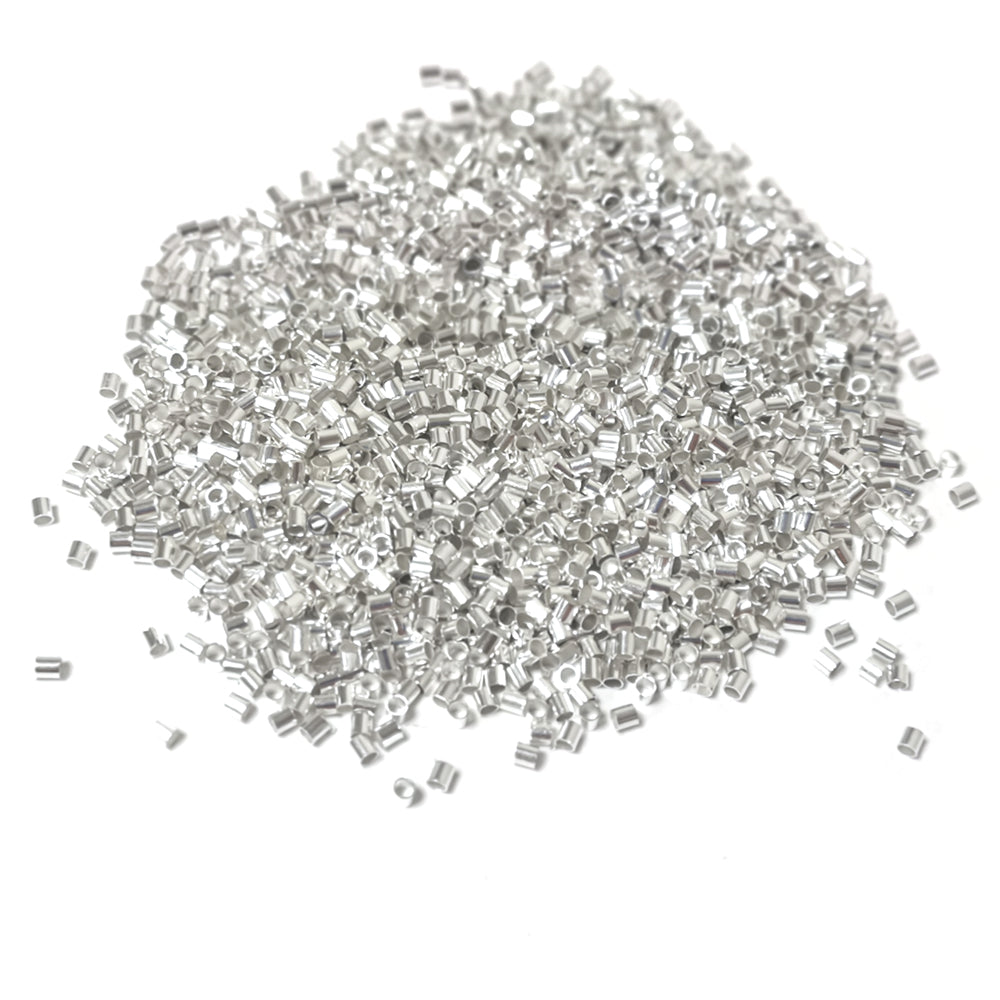 Brass Crimp Beads Silver Tube 2mm Pack Of 1500+
