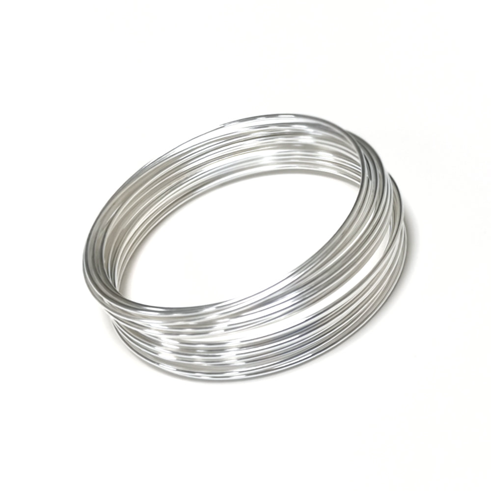 Steel Memory Wire Bracelet Loops Silver Round 1.0x5.5cm Pack Of 10