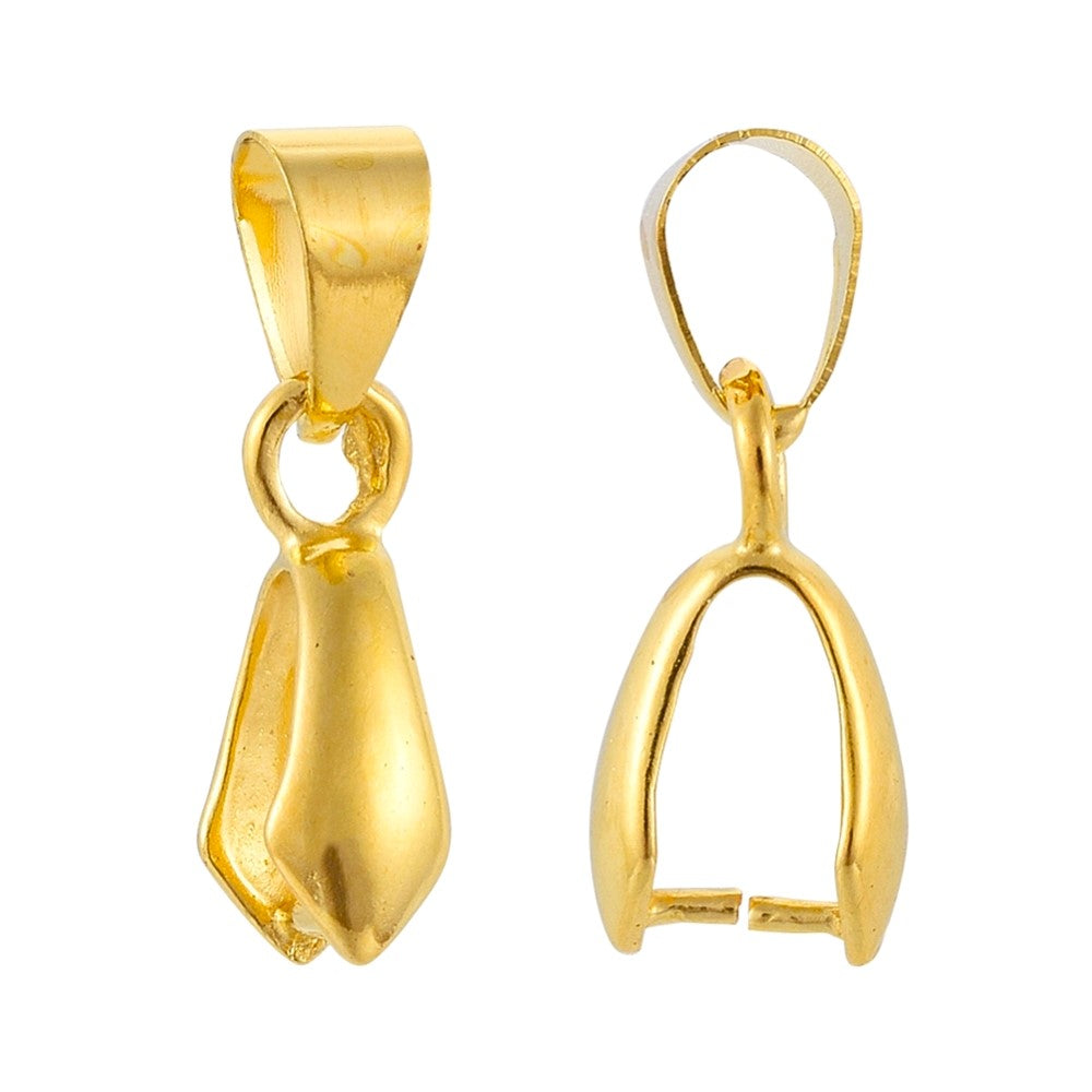 Brass Ice Pick Pinch Bails Golden Horse Shoe 20mm Pack Of 20