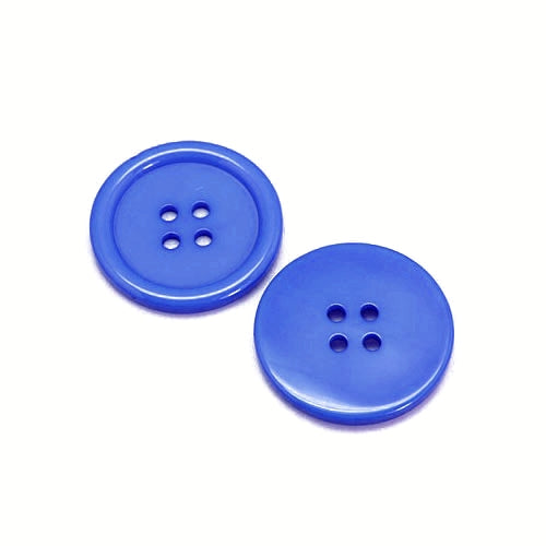 Resin Buttons Blue Round 20mm 4-Hole Pack Of 20