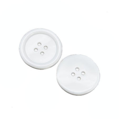 Resin Buttons White Round 20mm 4-Hole Pack Of 20