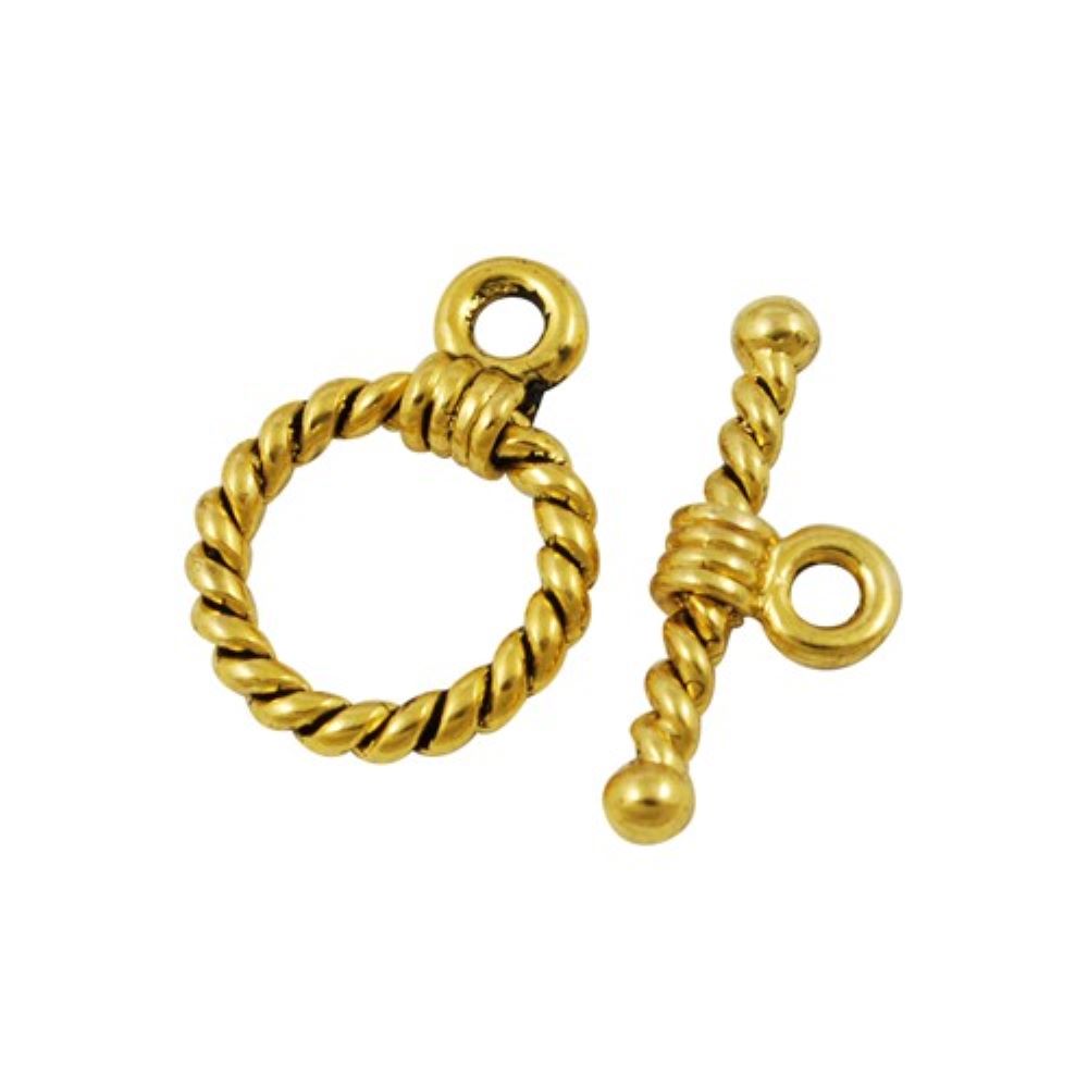 Metal Alloy Clasps & Toggles Antique Gold Round 19x20mm Pack Of 10