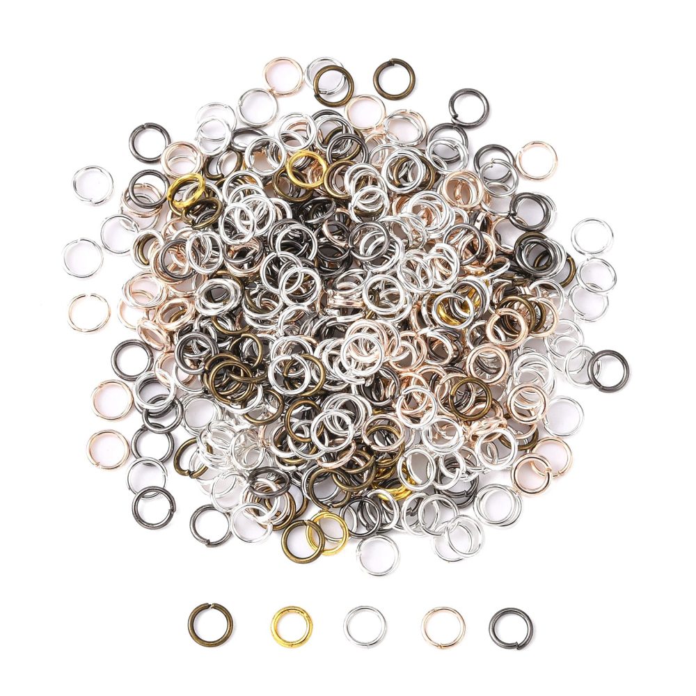 Iron Open Jump Rings Mixed-Colour Round 0.7x6mm Pack Of 500+