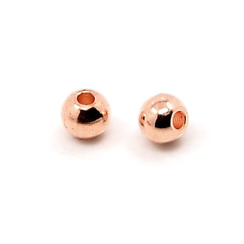 Rose Gold Brass Beads Round Spacer 4mm Pack Of 30