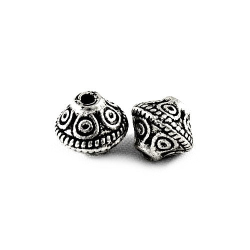 Antique Silver Metal Alloy Beads Bicone Spacer 7mm Pack Of 30
