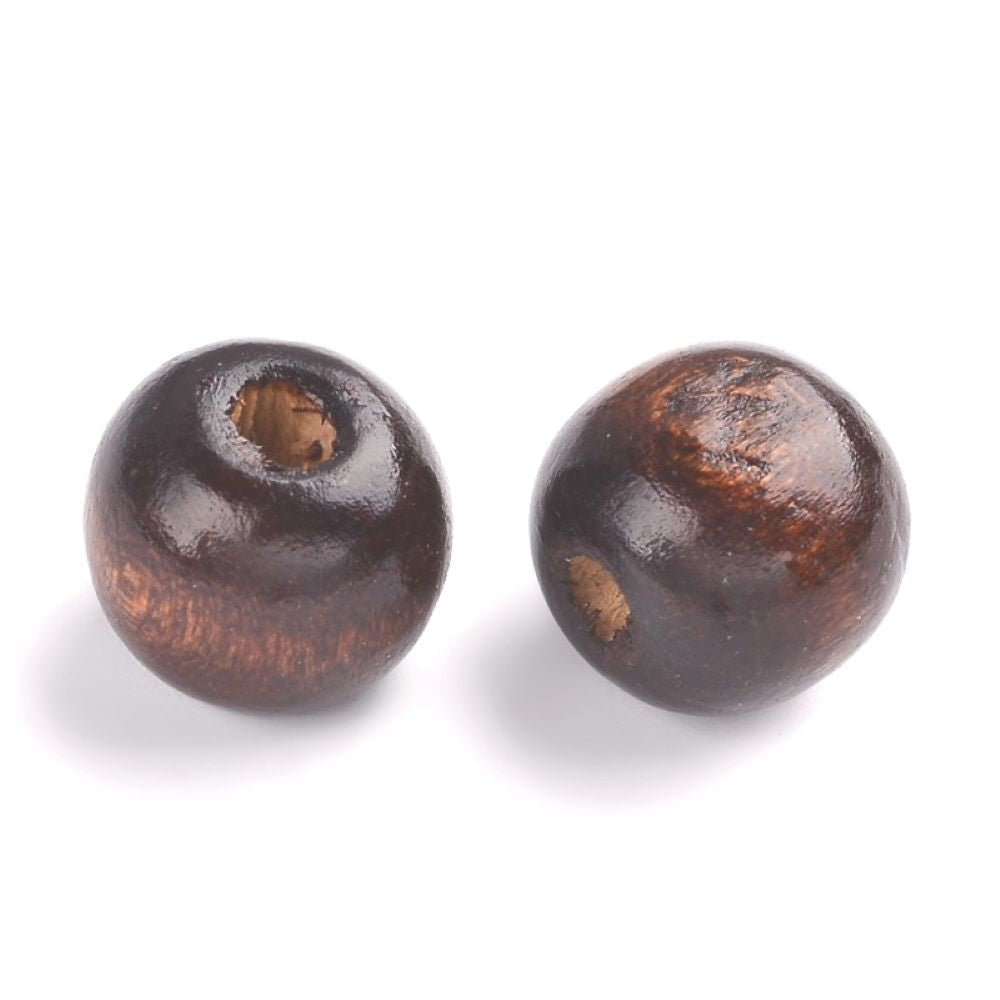 Dark Brown Wood Beads Plain Round 10mm Pack Of 100+