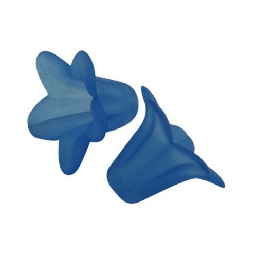 Blue Lucite Beads Flower 12x16mm Pack Of 30