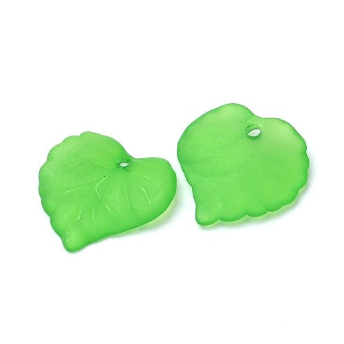 Green Lucite Beads Leaf 15x16mm Pack Of 50+