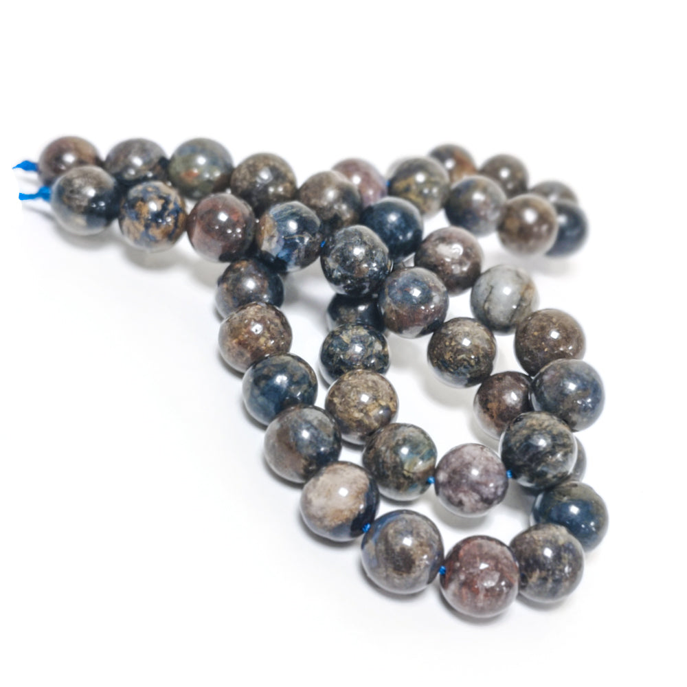 Brown/Blue Pietersite Beads Plain Round 8mm Strand Of 45+