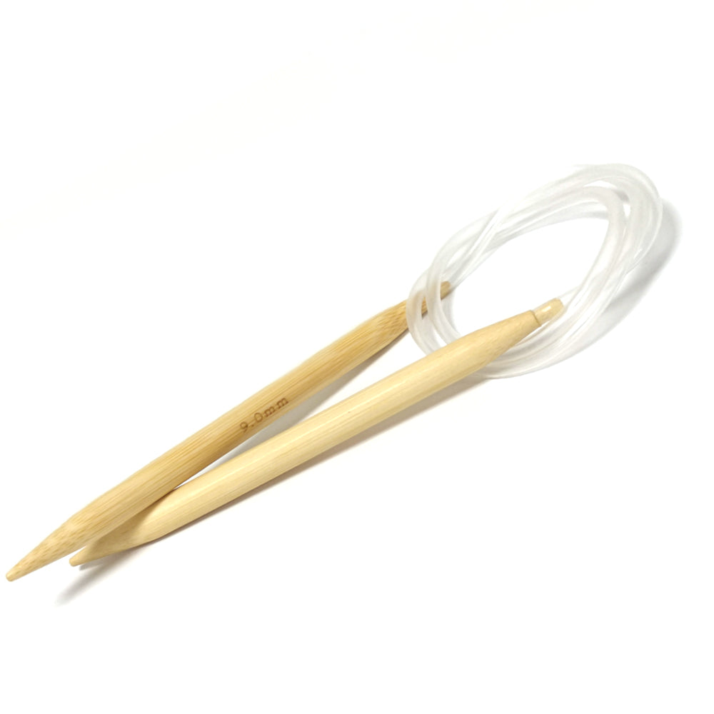 80cm Bamboo Circular Knitting Needle Natural 9mm
