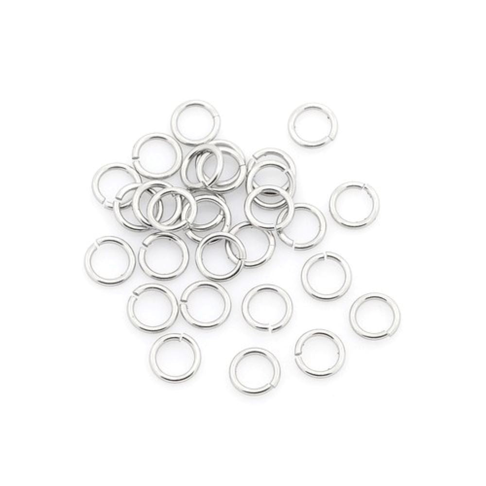 304 Stainless Steel Open Jump Rings Silver Round 1x8mm Pack Of 110+