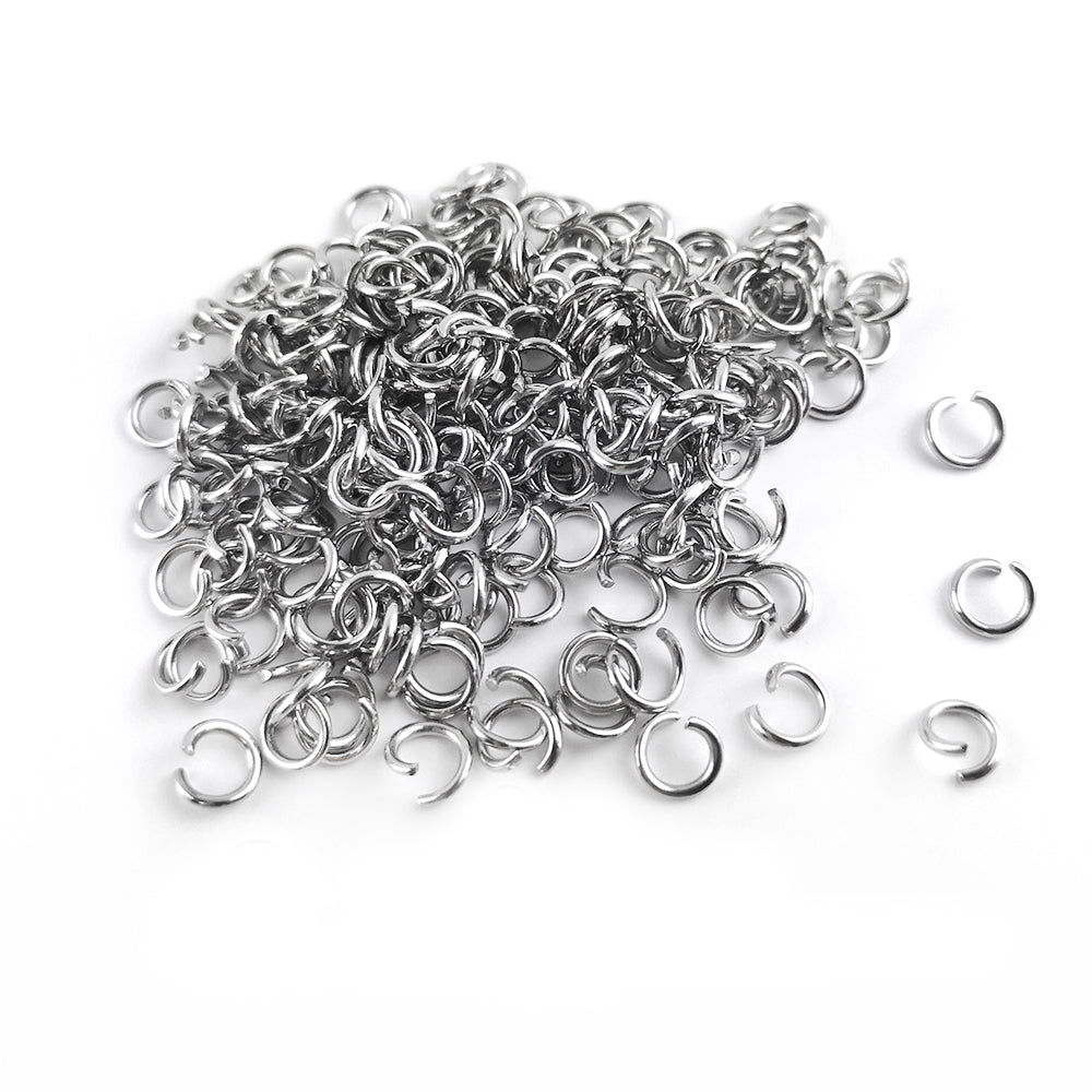 304 Stainless Steel Open Jump Rings Silver Round 0.8x5mm Pack Of 200+