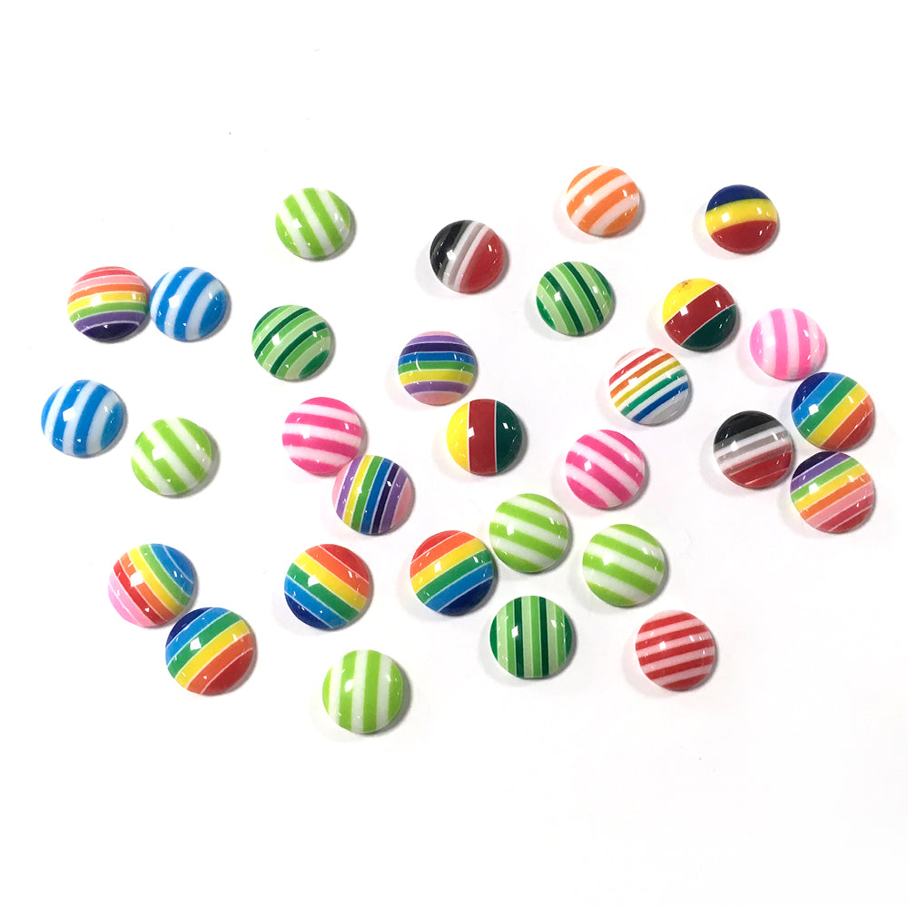 Resin Cabochons Mixed-Colour Coin Calibrated 10mm Pack Of 30