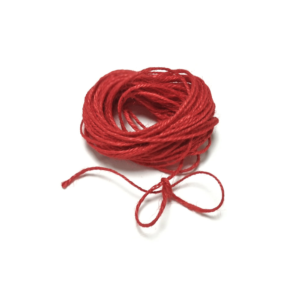 Hemp Twine Cord Red 10M Continuous Length 2mm Thick