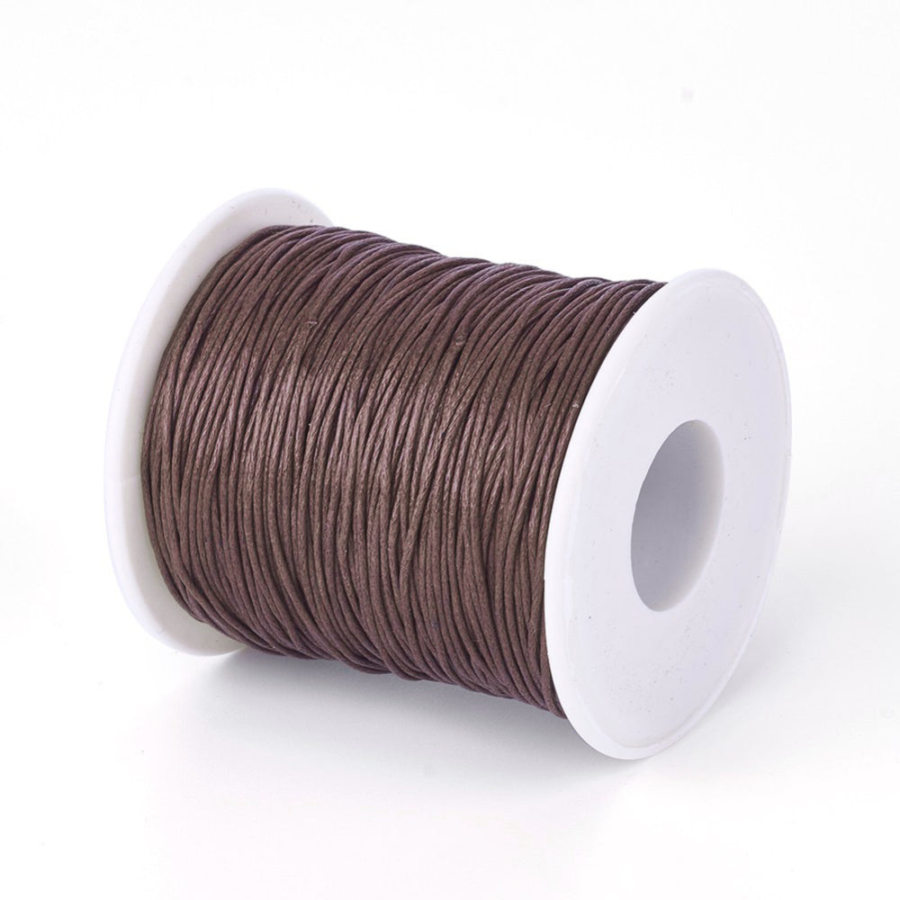 Waxed Cotton String Cord Brown 5M Continuous Length 0.7mm Thick