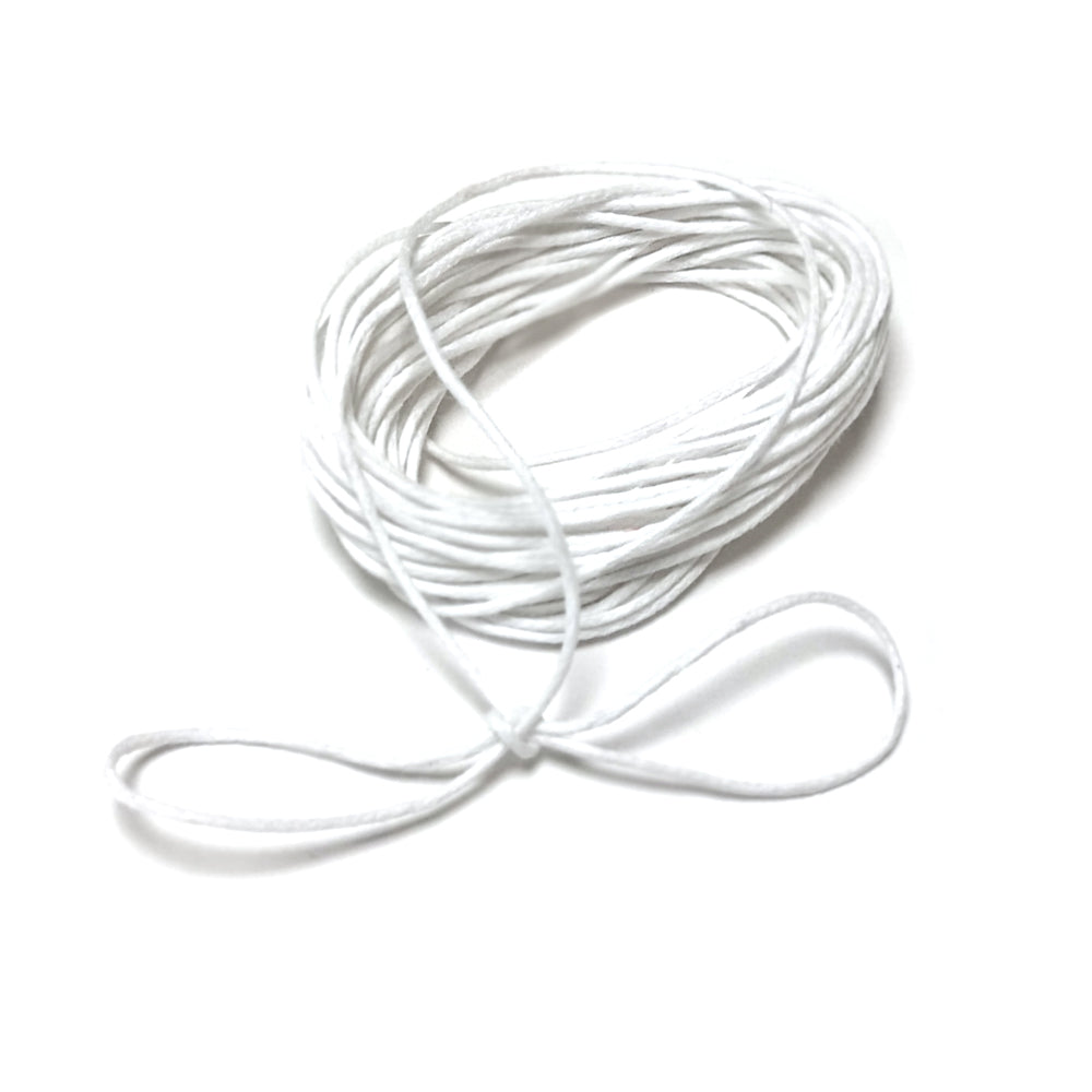 Waxed Cotton String Cord White 5M Continuous Length 1mm Thick