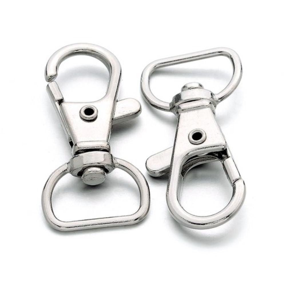 Iron Keyring Clasps Platinum 17x37mm Pack Of 5