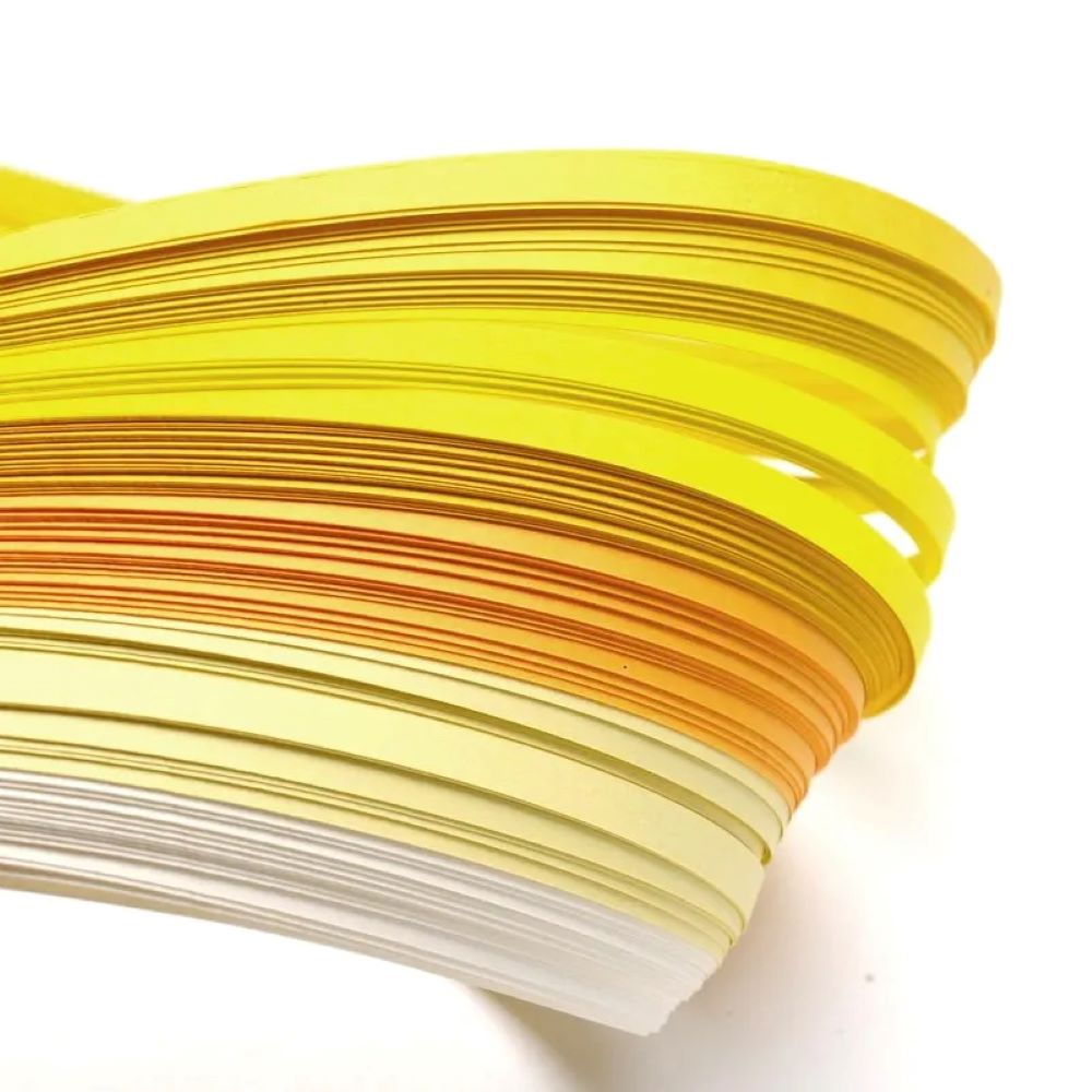 Paper Quilling Strips Yellow/Cream 53cm Long x 5mm Wide Pack Of 110+