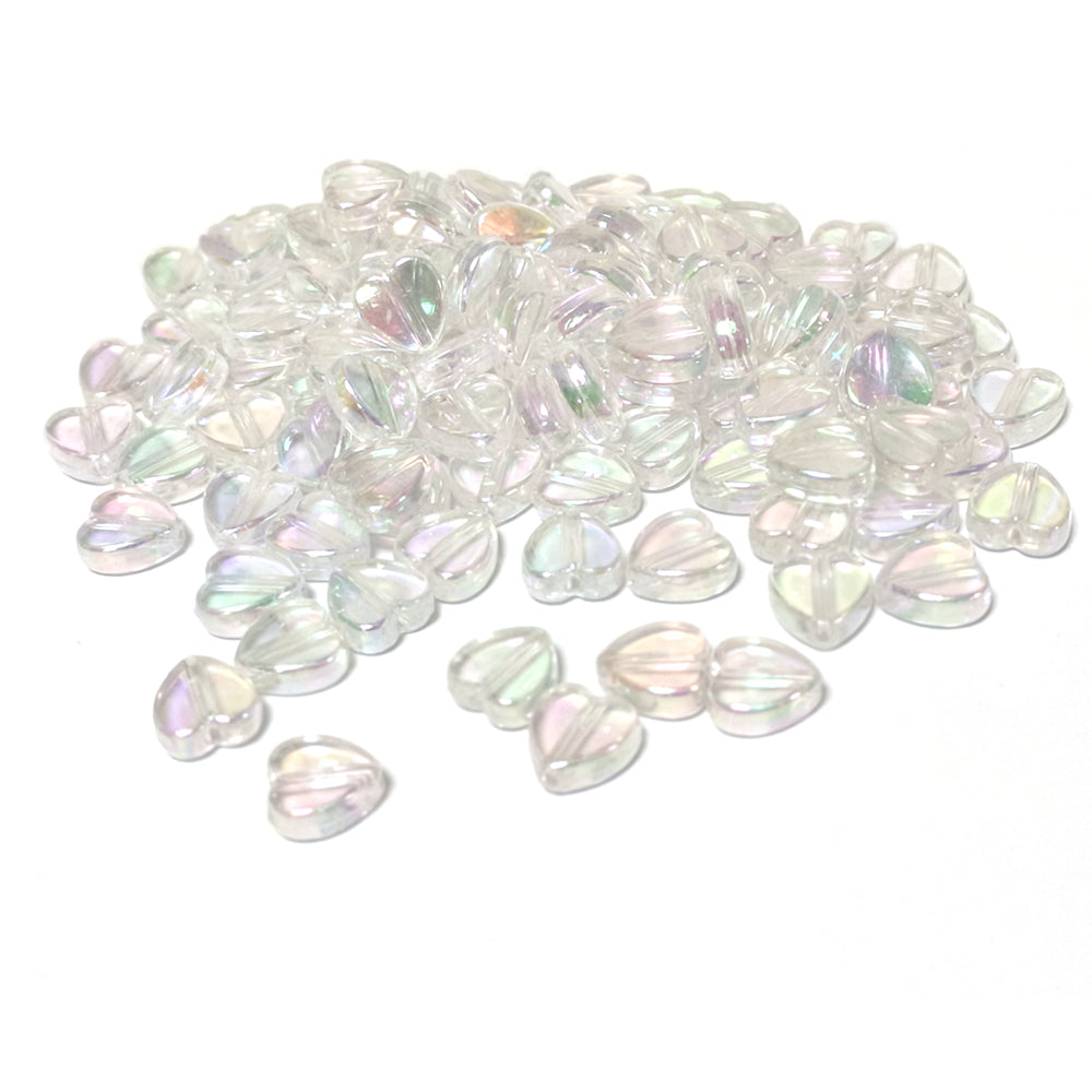 Clear Acrylic Beads Heart 8.5x9mm AB Pack Of 100+