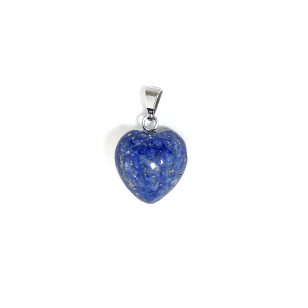 Lapis Lazuli Puffy Heart Pendant Blue 15x18mm