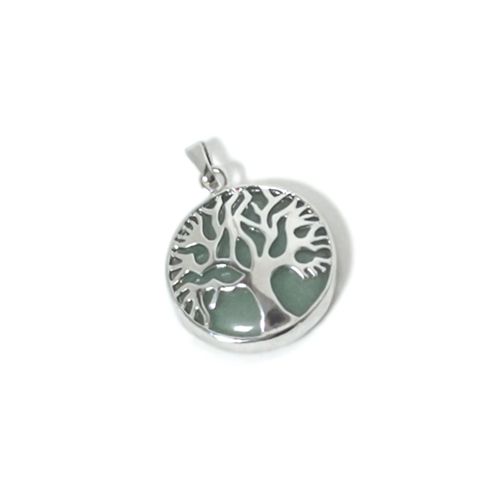 Aventurine Tree Of Life Pendant Green 27x31mm
