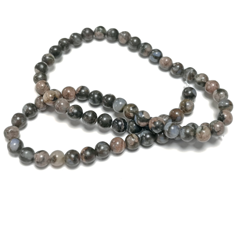 Brown/Blue Glaucophane Beads Plain Round 6mm Strand Of 60+