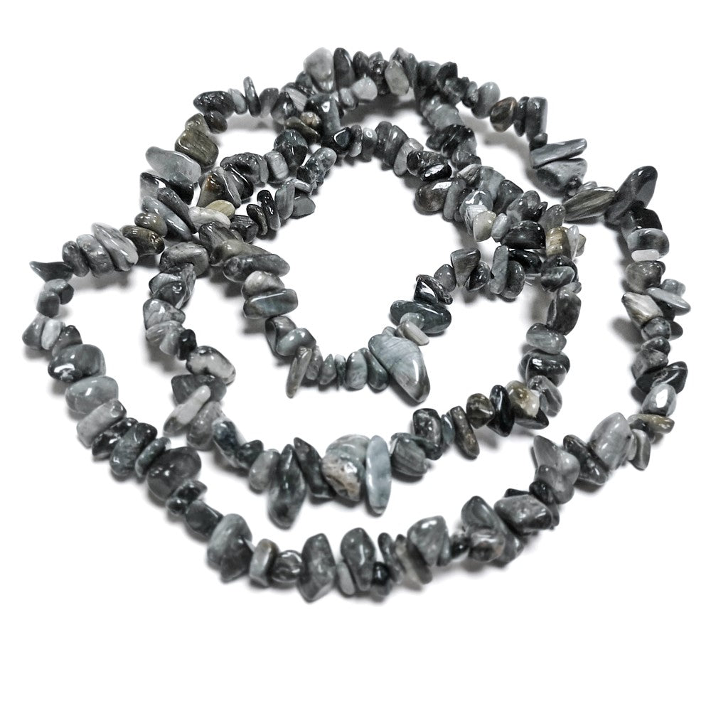 Grey Hawk Eye Jasper Beads Chip Approx 4-14mm Long Strand Of 220+