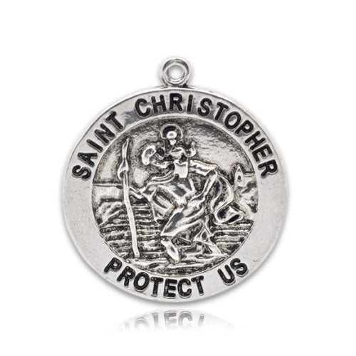 Metal Alloy St Christopher Pendants Antique Silver 33mm Pack Of 2
