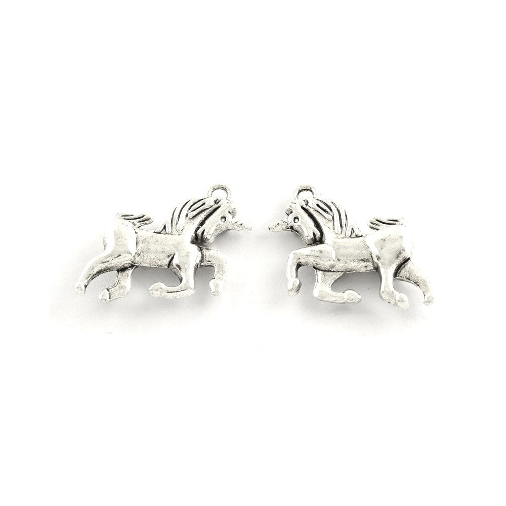 Metal Alloy Unicorn Charms Antique Silver 21mm Pack Of 15