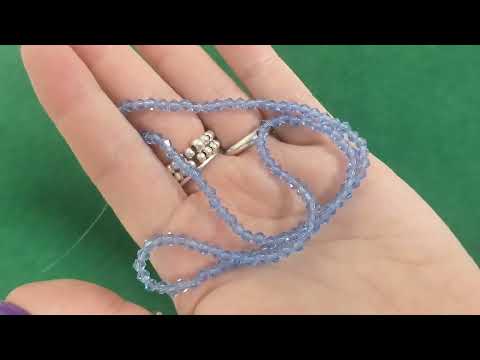 A strand of 120+ czech crystal beads, blue in colour, 3mm in size, bicones, faceted