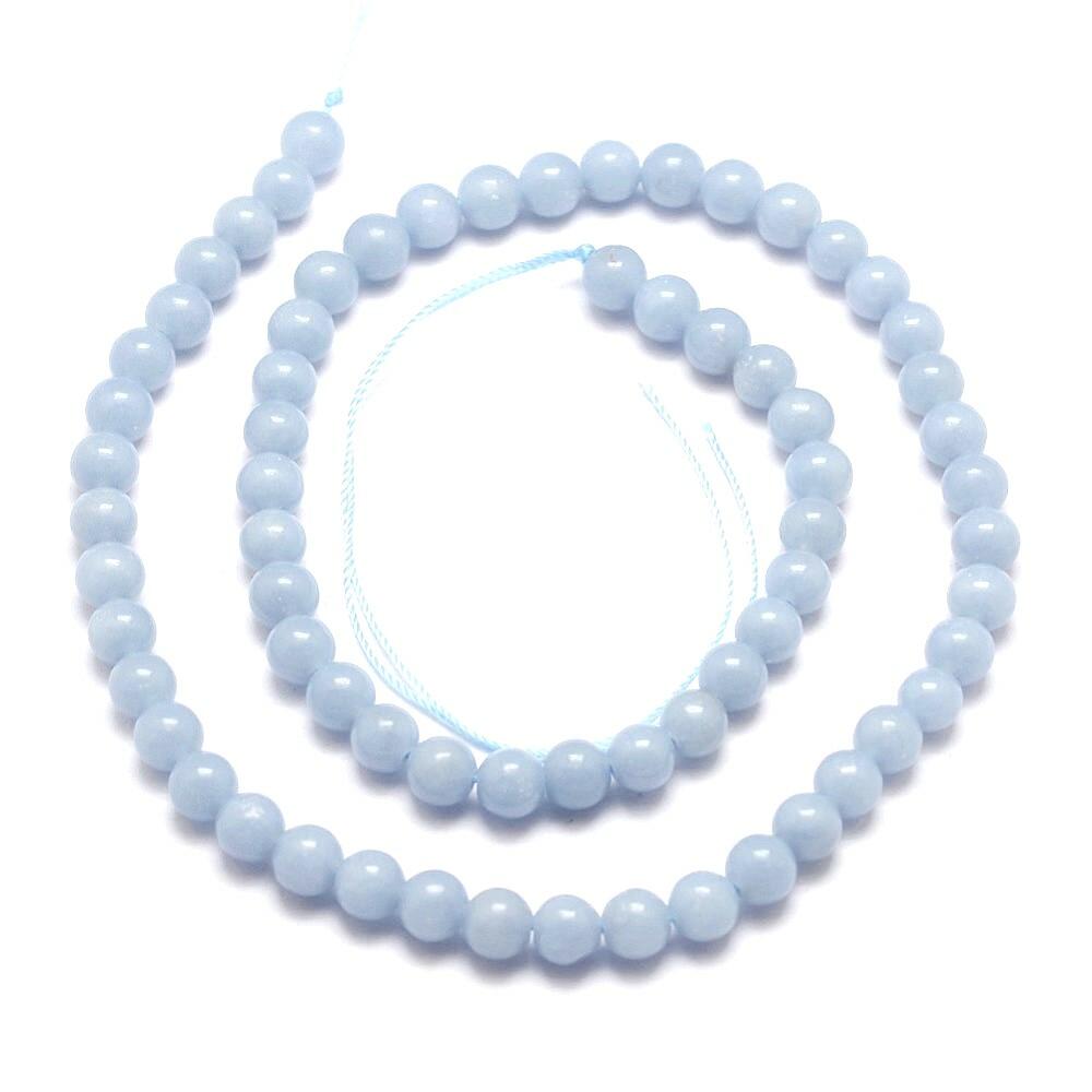 Blue Angelite Beads Plain Round 6mm Strand Of 60+-0