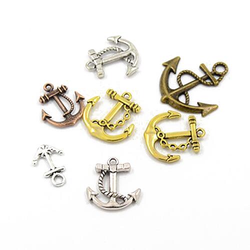 Metal Alloy Anchor Charms Multicolour 5-40mm Pack Of 30g-0