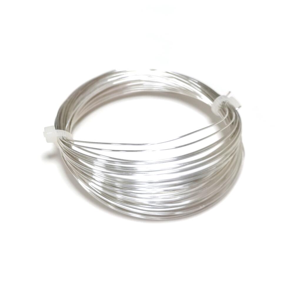 A 10 metre length of copper craft wire, silver 925 plated, 0.6m metre length of thick, supplied on a coil