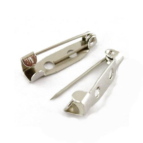 Iron Brooch Backs Platinum Rectangle 5x20mm Pack Of 50-0