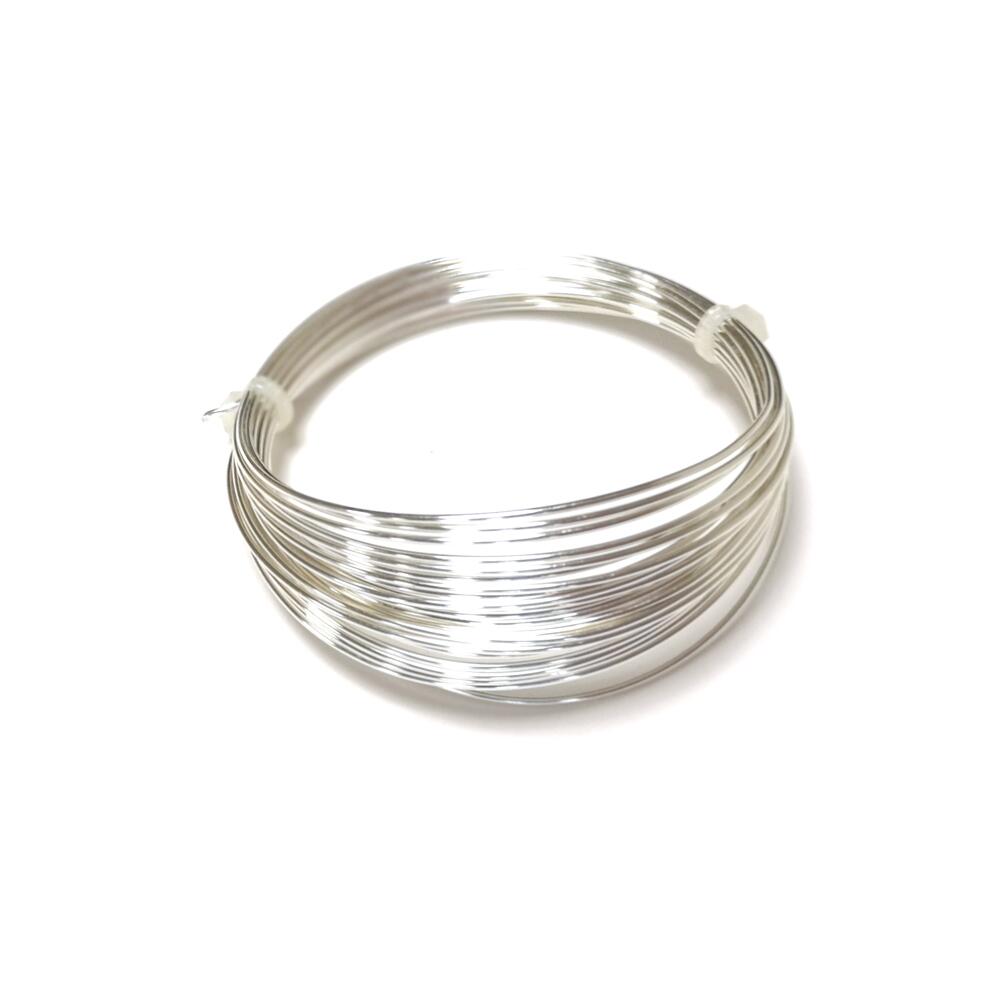 Silver Plated Copper Round Wire – 26ft, 24 Gauge (0.5mm) For Jewelry Making, Electroplated, PW119