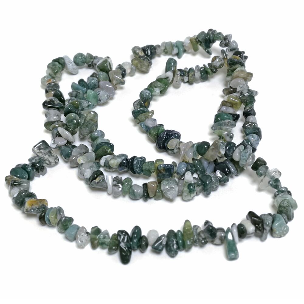 Green Moss Agate Beads Chip 5-8mm Long Strand Of 240+-0