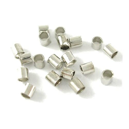 Brass Crimp Beads Platinum Tube 1.5mm Pack Of 1500+-0