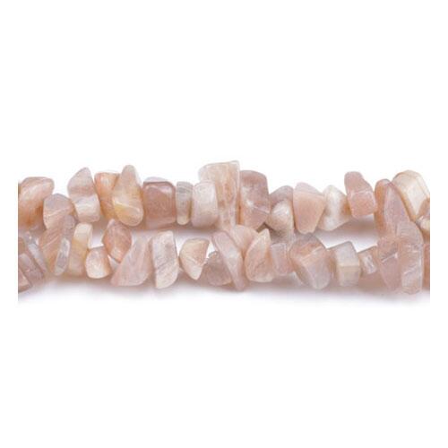 A strand of 200+ Sunstone beads, peachy pink, 5-8mm in size, chip shaped