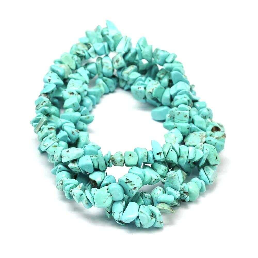 Turquoise/Brown Magnesite Beads Chip 5-8mm Long Strand Of 240+-0