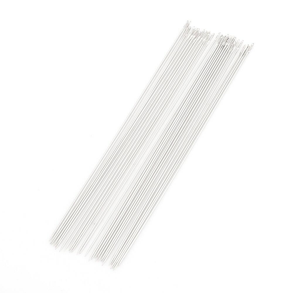 Steel Beading Needles Silver 0.4x79mm Pack Of 30+-0