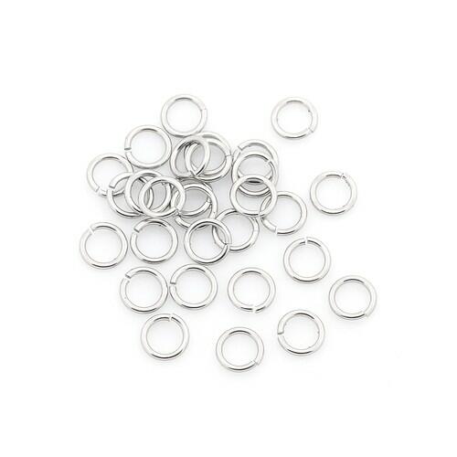 A pack of 110+ 304 stainless steel open jump rings, silver in colour, 0.8x5mm in size, round shaped