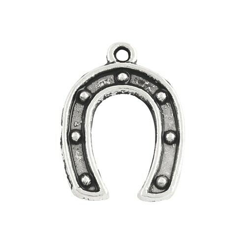 Metal Alloy Lucky Horse Shoe Charms Antique Silver 16mm Pack Of 50+-0