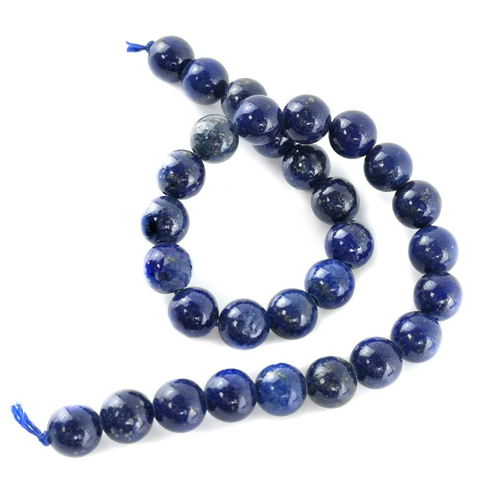 A strand of 29+ Lapis Lazuli beads, blue in colour, 6mm in size, round shaped