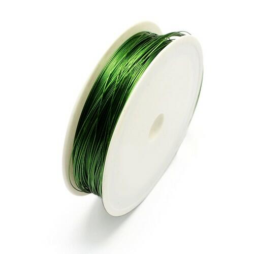 Iron Craft Wire Dark Green Enamelled 20M Spool 0.3mm Thick-0