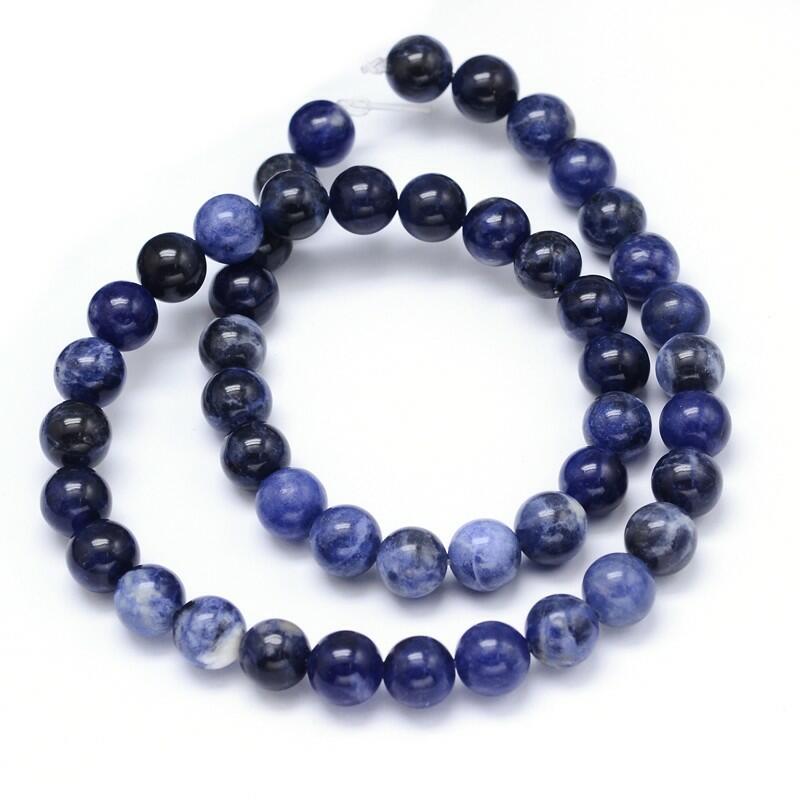 Blue Sodalite Beads Plain Round 6mm Strand Of 60+-0