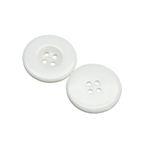 Resin Buttons White Round 30mm 4-Hole Pack Of 10-0