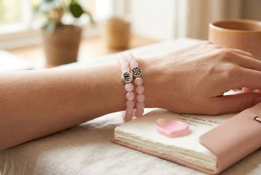 Rose quartz beads bracelet: love meanings and chakra ideas