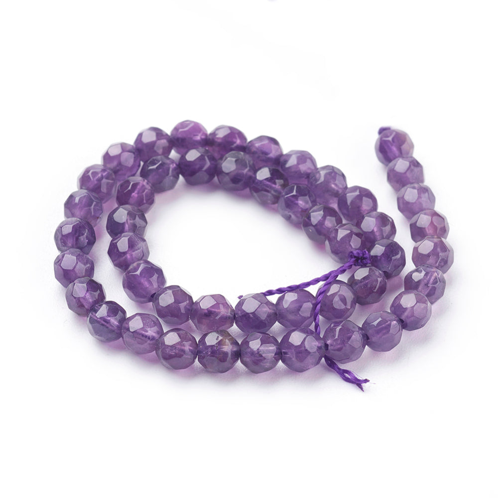 Purple Amethyst Beads Faceted Round 4mm Strand Of 45+