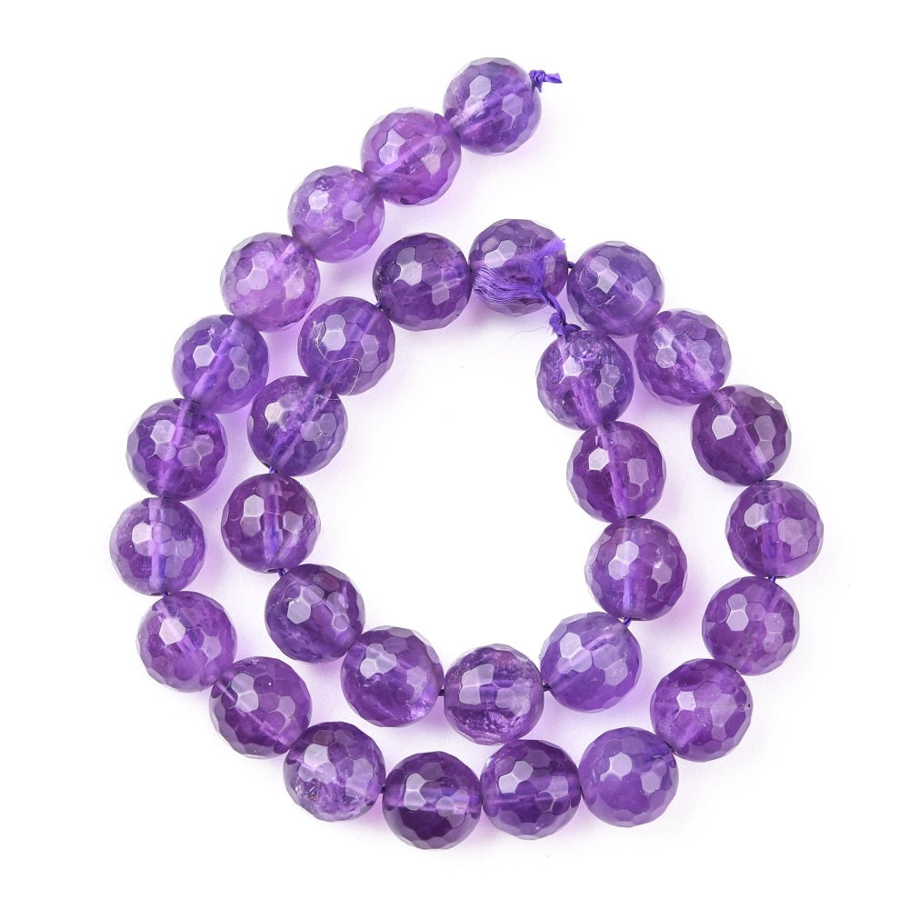 Purple Amethyst Beads Faceted Round 6mm Strand Of 30+