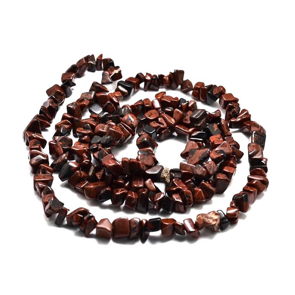 Brown/Black Mahogany Obsidian Beads Chip 5-8mm Strand Of 200+